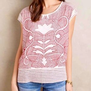 Anthropologie Akemi + Kin Embroidered Sienna Top M